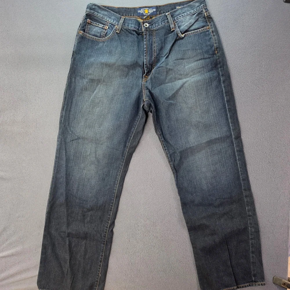Lucky Brand 181 Relaxed Straight Blue Jeans Mens 36x32 Medium Wash Denim